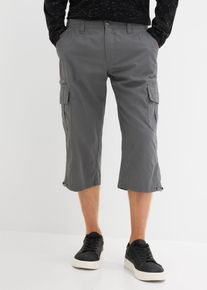 bonprix Cargo-Long-Bermuda aus reiner Baumwolle in Regular-Fit, grau, Gr.66, Moderne Cargobermuda in 3/4-L&auml;nge mit vielen praktischen Taschen, aus 100% Baumwolle