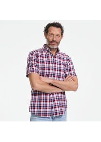 LANDS' END Madras-Kurzarmhemd, Classic Fit, Herren,  Rot, Baumwolle, by Lands' End