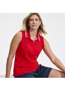 LANDS' END &Auml;rmelloses Supima-Poloshirt, Damen,  Rot, Baumwolle, by Lands' End