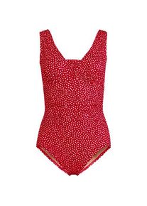 LANDS' END Shape-Badeanzug mit V-Ausschnitt SLENDER f&uuml;r Damen in D-Cup, Damen, size: regular, Rot, Nylon-Mischung, by Lands' End