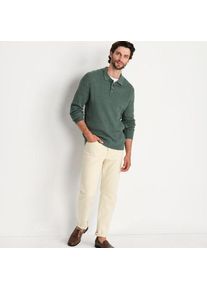 LANDS' END Zopfstrick-Pullover mit Polokragen, Herren,  Gr&uuml;n, Baumwolle, by Lands' End