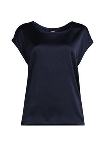 LANDS' END Satin-T-Shirt, Damen,  Blau, Polyester/Viskose, by Lands' End