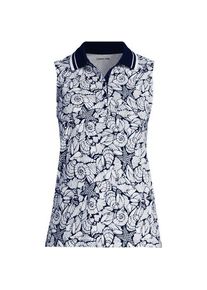 LANDS' END &Auml;rmelloses Supima-Poloshirt, Damen,  Blau, Baumwolle, by Lands' End
