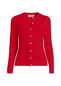 LANDS' END Kaschmir-Cardigan mit rundem Ausschnitt, Damen,  Rot, Kaschmir, by Lands' End