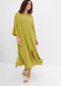 bonprix Kaftan-Kleid aus flie&szlig;ender Viskose, gr&uuml;n, Gr.50, Langes Kaftan-Kleid aus flie&szlig;ender Viskose mit V-Ausschnitt in Oversize-Tunikaform, aus Viskose