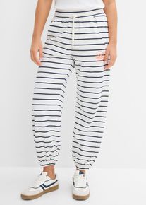 bonprix Sweathose aus Baumwoll-Mix, wei&szlig;, Gr.44/46 (L), Bequeme Sweathose mit einer Weitenregulierung am Bund, 60% Baumwolle
