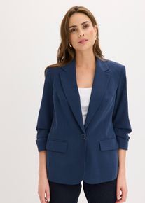bonprix Lockerer 3/4-Arm-Blazer aus Viskose, blau, Gr.46, Eleganter und bequemer Blazer mit raffinierten &Auml;rmeln