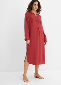 bonprix Leichtes Kaftan-Kleid mit Verzierung, rot, Gr.38, Leichtes Kaftan-Kleid mit dekorativer Verzierung
