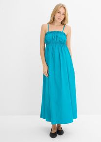 bonprix Tr&auml;gerkleid aus reiner Bio-Baumwolle, blau, Gr.46, S&uuml;&szlig;es Maxi Webkleid, aus 100% Baumwolle