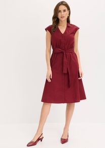 bonprix Blusenkleid mit Bindeg&uuml;rtel, rot, Gr.46, elegantes Blusenkleid mit Bindeg&uuml;rtel, 97% Baumwolle