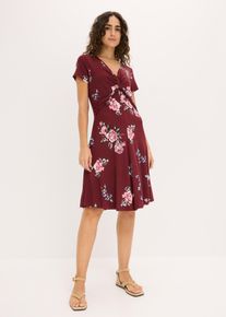bonprix Jerseykleid aus Viskose-Mix, rot, Gr.36/38 (S), Shirtkleid mit dekorativem Knoten aus softem Viskose-Mix, aus Viskose