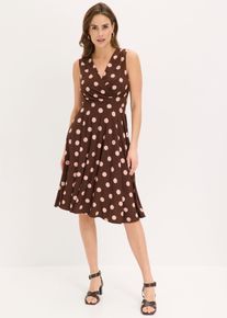 bonprix Shirtkleid mit Punkten, braun, Gr.48/50 (XL), figurbetontes Shirtkleid im zeitlosen Punkt-Design