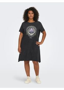 Only sheego Gro&szlig;e Gr&ouml;&szlig;en Shirtkleid, black print:lotus, Gr&ouml;&szlig;e M - Damen