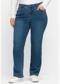 sheego Gro&szlig;e Gr&ouml;&szlig;en Bootcut-Jeans mit schmalem Bein und bequemer Taille, blue denim, Gr&ouml;&szlig;e 46 - Damen