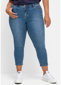sheego Gro&szlig;e Gr&ouml;&szlig;en High-waist-Jeans mit schmalem 7/8-Bein, blue denim, Gr&ouml;&szlig;e 46 - Damen