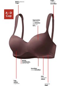 sheego Gro&szlig;e Gr&ouml;&szlig;en Schalen-BH, mocha-mousse, Gr&ouml;&szlig;e 85D - Damen