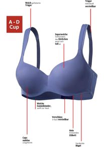 sheego Gro&szlig;e Gr&ouml;&szlig;en Schalen-BH, blau, Gr&ouml;&szlig;e 85B - Damen