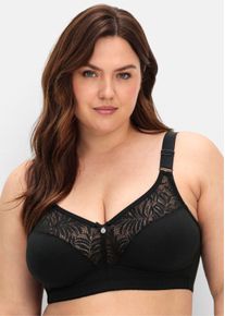 sheego Gro&szlig;e Gr&ouml;&szlig;en B&uuml;gelloser BH mit Spitze und wattierten Cups, schwarz, Gr&ouml;&szlig;e 125C - Damen