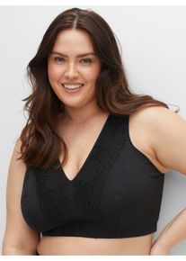 sheego Gro&szlig;e Gr&ouml;&szlig;en BH ohne B&uuml;gel in Bustier-Form, schwarz, Gr&ouml;&szlig;e 105B - Damen