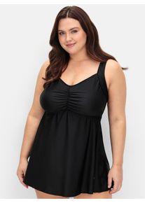 sheego Gro&szlig;e Gr&ouml;&szlig;en Tankini-Oberteil in Longform, schwarz, Gr&ouml;&szlig;e 44F - Damen