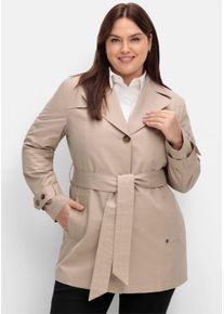 sheego Gro&szlig;e Gr&ouml;&szlig;en Trenchcoat in kurzer Form, wasserabweisend, softtaupe, Gr&ouml;&szlig;e 52 - Damen