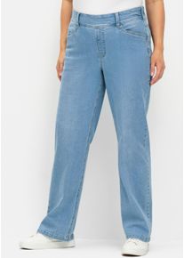 sheego Gro&szlig;e Gr&ouml;&szlig;en Schlupfjeans mit durchg&auml;ngig weitem Bein, light blue-denim, Gr&ouml;&szlig;e 56 - Damen
