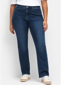 sheego Gro&szlig;e Gr&ouml;&szlig;en Gerade Jeans mit TruTemp365 Fasern, dark blue denim, Gr&ouml;&szlig;e 46 - Damen