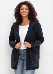 sheego by Joe Browns sheego Gro&szlig;e Gr&ouml;&szlig;en Sweatjacke mit Paisleydruck, dunkelblau, Gr&ouml;&szlig;e 52/54 - Damen