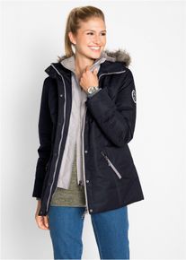 bonprix Winterjacke in 2-in1 Optik, schwarz, Gr.48, Praktische Jacke mit Kapuze, wattiert