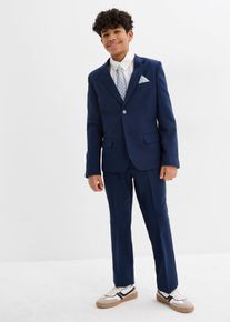 bonprix Anzug mit Hemd und Krawatte (4tlg. Set), blau, Gr.170, Festliches vierteiliges Jungen-Set bestehend aus Anzug, Hemd (Slim Fit) und Krawatte, Hemd: 100% Baumwolle