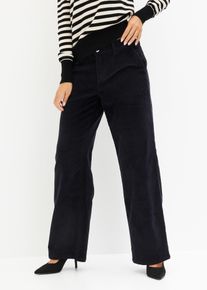 bonprix Weite Cordhose, schwarz, Gr.46, Moderne weitgeschnittene Hose, 98% Baumwolle