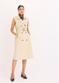 bonprix Trenchkleid mit G&uuml;rtel (2-tlg.), beige, Gr.54, stilvolles Trenchkleid mit G&uuml;rtel, 56% Baumwolle