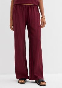 bonprix Schlupfhose aus strukturiertem Viskose-Mix, rot, Gr.36, Weit geschnittene Schlupfhose mit geradem Bein und Gummibund, aus Viskose