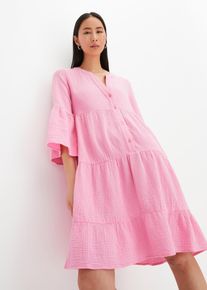 bonprix Tunika-Kleid aus reiner Baumwolle, rosa, Gr.44, Tunika-Kleid in Musselin-Material, aus Musselin