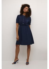 Cream Kleid Weibliche Silhouette blue