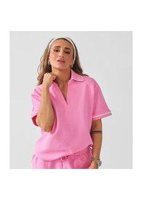 Myprotein MP Damen X Tatiana Waffle Polo Shirt - Pretty Pink - XXL