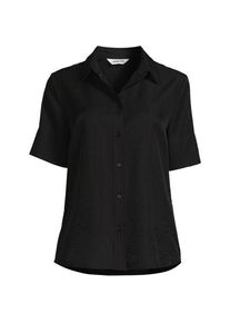 LANDS' END Kurz&auml;rmelige Bluse, Damen,  Schwarz, Nylon/Viskose, by Lands' End