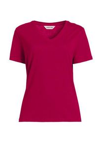 LANDS' END Soft Flow Shirt aus Leinenmix mit V-Ausschnitt, Damen,  Pink, Leinen/Baumwolle Modal, by Lands' End
