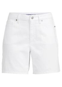 LANDS' END Soft Denim Mid Waist Jeansshorts 18 cm, Damen,  Wei&szlig;, Baumwoll-Mischung, by Lands' End