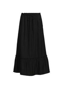 LANDS' END Wadenlanger Ready to Go Volantrock, Damen,  Schwarz, Nylon/Viskose, by Lands' End
