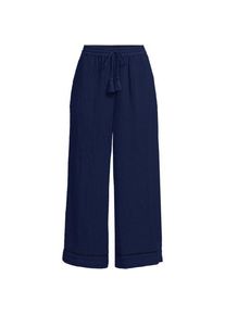 LANDS' END 7/8-Schlupfhose aus Musselin, Damen,  Blau, Baumwolle, by Lands' End