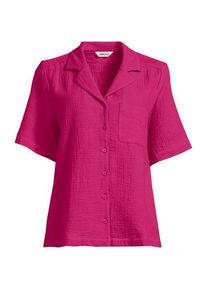 LANDS' END Kurz&auml;rmelige Musselin-Bluse, Damen,  Pink, Baumwolle, by Lands' End