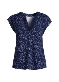 LANDS' END Baumwolle/Modal-Shirt mit Lochstickerei, Damen,  Blau, Elasthan/Baumwoll-Mischung/Baumwolle Modal, by Lands' End