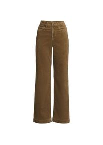 LANDS' END Breitcord-Hose High Waist mit weitem Bein, Damen,  Braun, Elasthan/Baumwoll-Mischung, by Lands' End