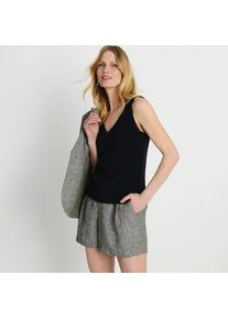 LANDS' END Baumwoll-Stricktop mit V-Ausschnitt, Damen,  Schwarz, Baumwolle, by Lands' End