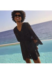 LANDS' END Strandkleid aus Spitze, Damen,  Schwarz, Baumwoll-Mischung/Nylon-Mischung, by Lands' End