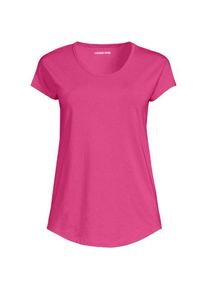 LANDS' END Shirt aus Baumwolle/Modal-Mix mit Ballett-Ausschnitt, Damen,  Pink, Baumwolle Modal, by Lands' End