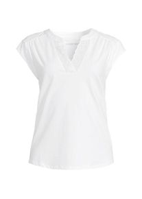 LANDS' END Baumwolle/Modal-Shirt mit Lochstickerei, Damen,  Wei&szlig;, Elasthan/Baumwoll-Mischung/Baumwolle Modal, by Lands' End