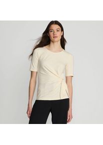 LANDS' END Baumwolle/Modal-Shirt mit Bindeschleife, Damen,  Wei&szlig;, Baumwolle Modal, by Lands' End