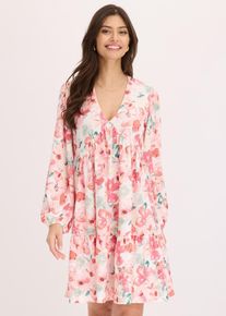 bonprix Tunika-Kleid aus leichtem Cr&ecirc;pe, beige, Gr.32/34 (XS), Sommerliches Kleid mit ausgestelltem Rockteil